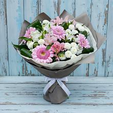 Букет цветов из:  Герберы, Альстромерии и Хризантемы в Кужорской