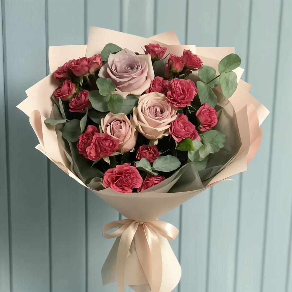 Букет цветов из: Гвоздики и Розы в Кужорской
