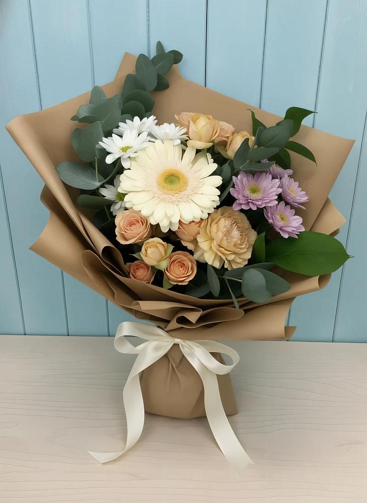 Букет цветов из: Герберы и Хризантемы в Кужорской