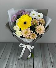 Букет цветов из:  Розы, Герберы и Хризантемы #REPLACE_PRED# Кужорской