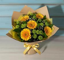 Букет цветов из:  Герберы и Хризантемы в Кужорской