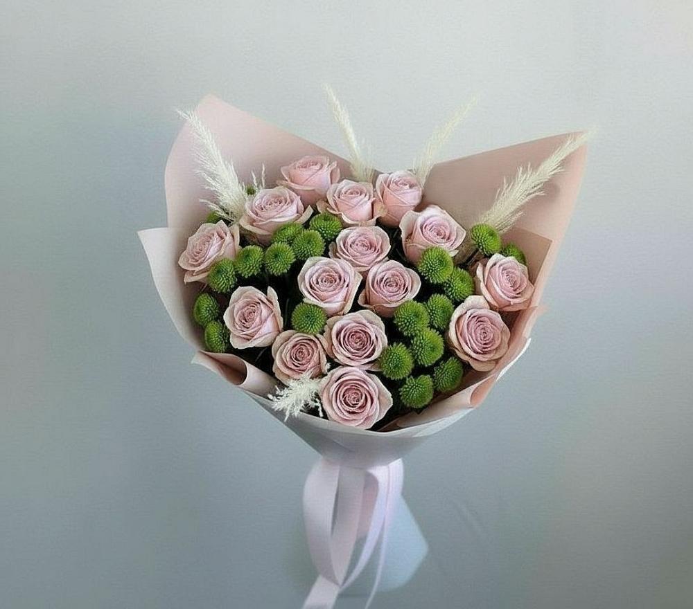 Букет цветов из: Розы и Хризантемы в Кужорской