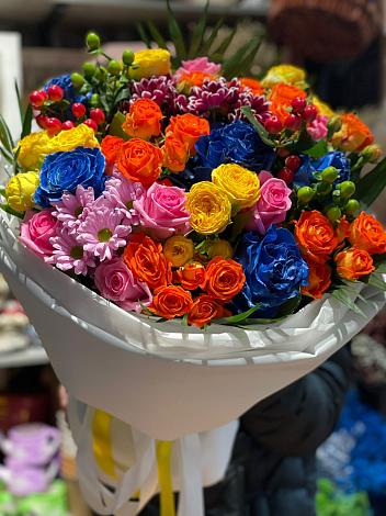 Букет цветов из: Розы и Хризантемы в Кужорской