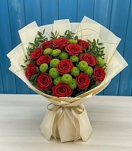 Букет цветов из:  Розы и Хризантемы в Кужорской