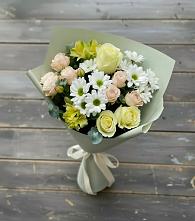 Букет цветов из:  Альстромерии, Розы и Хризантемы в Кужорской